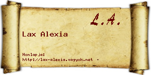 Lax Alexia névjegykártya